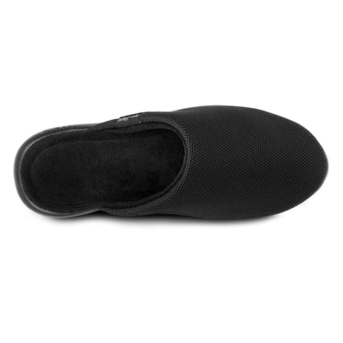 Isotoner Mens Iso-Flex Textured Mule Slipper Black Extra Image 4